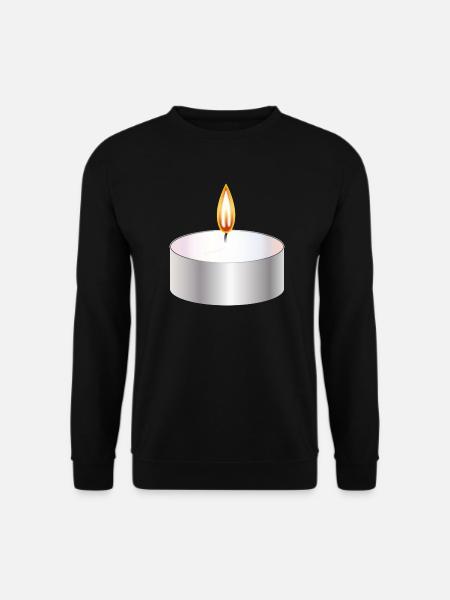 Burning Tealight Candle Simple Symbol - Unisex Sweatshirt - black