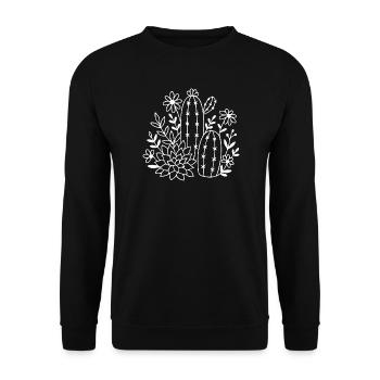Desert Garden Blooms - Unisex Sweatshirt - black - Front - Alina (178cm) & Michal (187cm)