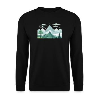 Gebirge - Unisex Pullover - Schwarz - Vorne - Alina (178cm) & Michal (187cm)