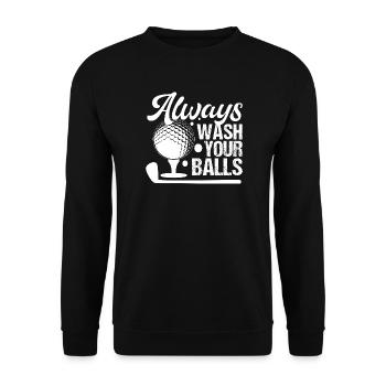 Golf - Lavez toujours vos balles - Sweat-shirt Unisexe - noir - Devant - Alina (178cm) & Michal (187cm)