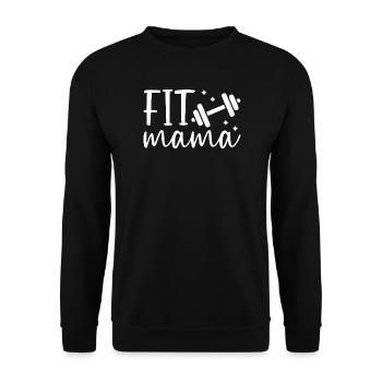 Mama mit Hantel ausstatten - Unisex Pullover - Schwarz - Vorne - Alina (178cm) & Michal (187cm)