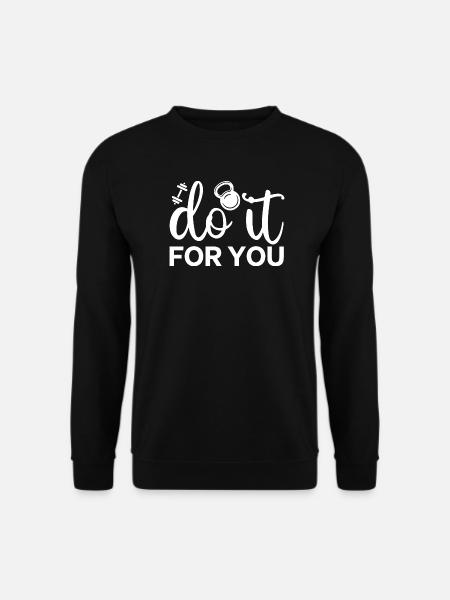 Motivierendes Fitness-Zitat mit Kettlebell - Unisex Pullover - Schwarz