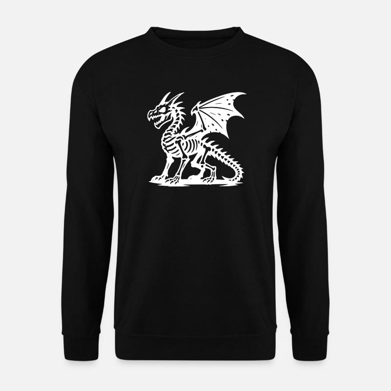 Mythischer Drache Skelett Retro Design - Unisex Pullover - Schwarz