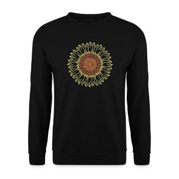 Intricate Mandala Sunflower Design - Unisex Sweatshirt - black - Front - Alina (178cm) & Michal (187cm)