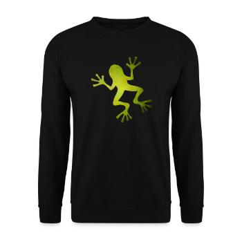 Green frog silhouette in tropical look - Unisex Sweatshirt - black - Front - Alina (178cm) & Michal (187cm)