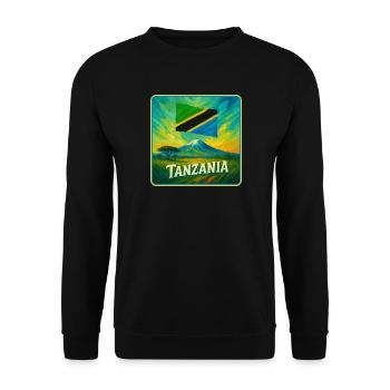 Tanzania Flag Design - Unisex Sweatshirt - black - Front - Alina (178cm) & Michal (187cm)