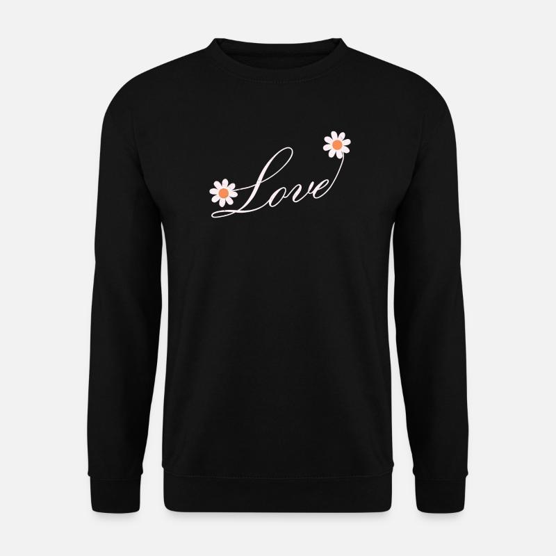 Blumenliebe Skript Design - Unisex Pullover - Schwarz