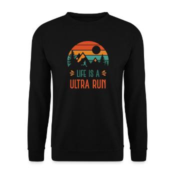 Life is a Ultra Run - Unisex Sweatshirt - black - Front - Alina (178cm) & Michal (187cm)