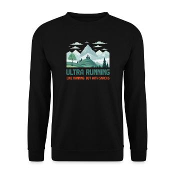 Ultra Running, Like Running But With Snacks - Unisex Sweatshirt - black - Front - Alina (178cm) & Michal (187cm)