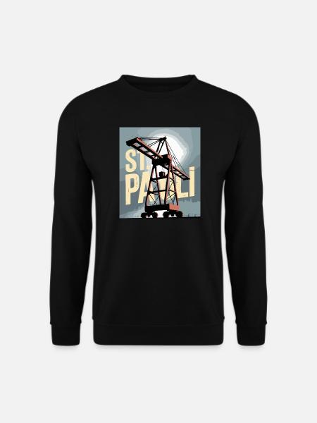 St. Pauli Hamburg Hafen Hafenkran Nostalgie - Unisex Pullover - Schwarz