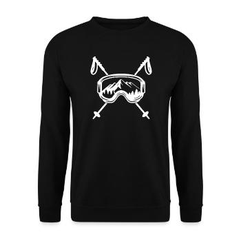 Mountain Wilderness Ski Goggles Design - Unisex Sweatshirt - black - Front - Alina (178cm) & Michal (187cm)