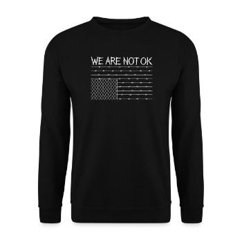 Nous ne sommes pas OK Conception de fil de fer barbelé - Sweat-shirt Unisexe - noir - Devant - Alina (178cm) & Michal (187cm)