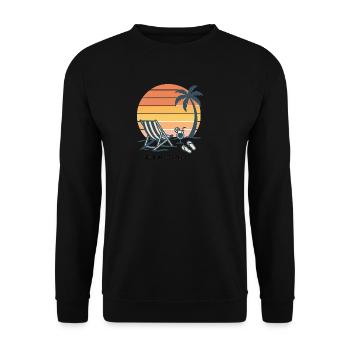 Sonnenuntergang Strand Urlaub Illustration - Unisex Pullover - Schwarz - Vorne - Alina (178cm) & Michal (187cm)