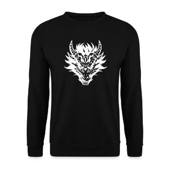 Intricate Tribal Dragon Mask Design - Unisex Sweatshirt - black - Front - Alina (178cm) & Michal (187cm)
