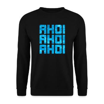 Ahoy, piscine, eau de mer, Maritime, Cool Dictons, Capitaine - Sweat-shirt Unisexe - noir - Devant - Alina (178cm) & Michal (187cm)