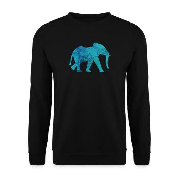Elefant Yoga Mandala Ornament Muster Yogi Indien - Unisex Pullover - Schwarz - Vorne - Alina (178cm) & Michal (187cm)