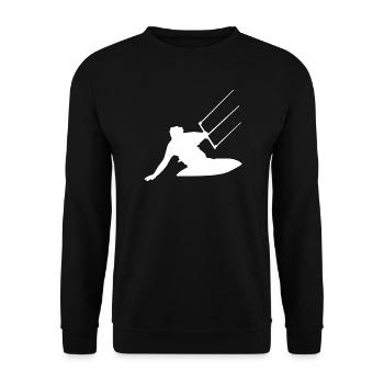 Kitesurfer Silhouette Sea Waves Adventure - Unisex Sweatshirt - black - Front - Alina (178cm) & Michal (187cm)