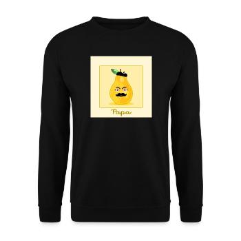 French dad - dad with mustache beard - Unisex Sweatshirt - black - Front - Alina (178cm) & Michal (187cm)