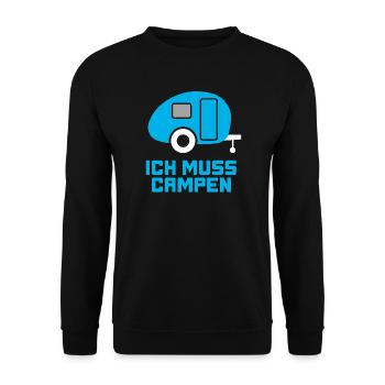 Caravan campen Fan Wohnwagen Hobby Urlaub Rentner - Unisex Pullover - Schwarz - Vorne - Alina (178cm) & Michal (187cm)