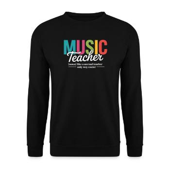 Illustration vibrante de professeur de musique - Sweat-shirt Unisexe - noir - Devant - Alina (178cm) & Michal (187cm)
