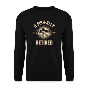 D-Fish-Allly Logo vintage à la retraite - Sweat-shirt Unisexe - noir - Devant - Alina (178cm) & Michal (187cm)