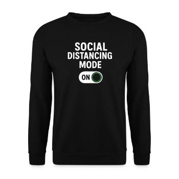 social distancing mode on - Unisex Sweatshirt - black - Front - Alina (178cm) & Michal (187cm)