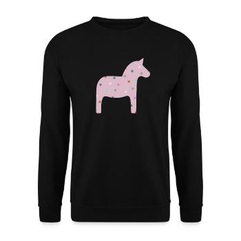 Dala Horse Dots Dots Scandinavian Decoration Scandinavian - Unisex Sweatshirt - black - Front - Alina (178cm) & Michal (187cm)