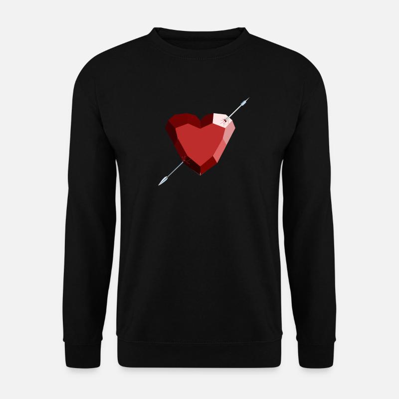Wounded Ruby Heart – Liebe, Schönheit und Trennung - Unisex Pullover - Schwarz