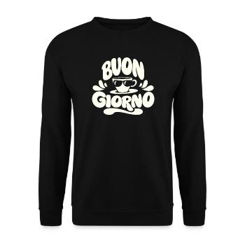 Buongiorno Cappuccino Italy Holidays - Unisex Sweatshirt - black - Front - Alina (178cm) & Michal (187cm)