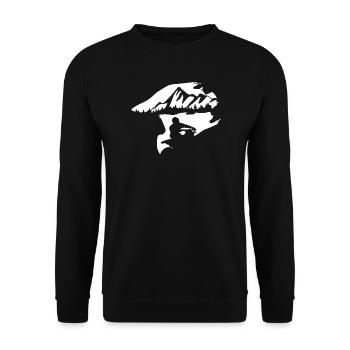 Silhouette de paysage de montagne majestueux - Sweat-shirt Unisexe - noir - Devant - Alina (178cm) & Michal (187cm)