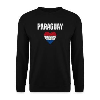 I love Paraguay, flag of Paraguay - Unisex Sweatshirt - black - Front - Alina (178cm) & Michal (187cm)