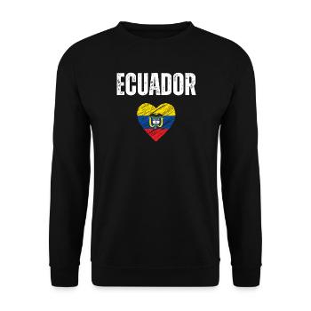 J’aime l’Équateur, drapeau de l’Équateur - Sweat-shirt Unisexe - noir - Devant - Alina (178cm) & Michal (187cm)