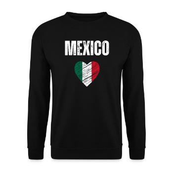 J’aime le Mexique, drapeau du Mexique - Sweat-shirt Unisexe - noir - Devant - Alina (178cm) & Michal (187cm)