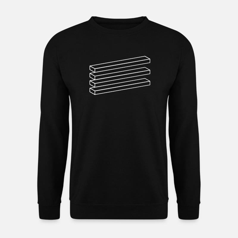 Optical Illusion Geometry Minimalist Puzzle - Unisex Sweatshirt - black