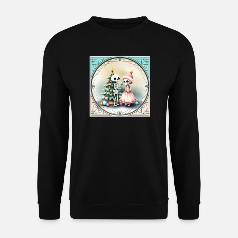 Christmas Skulls with Tree and Candy - Unisex Sweatshirt - black