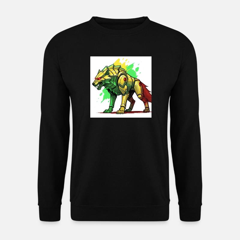 Futuristischer Löwe mit Cyborg-Design - Unisex Pullover - Schwarz