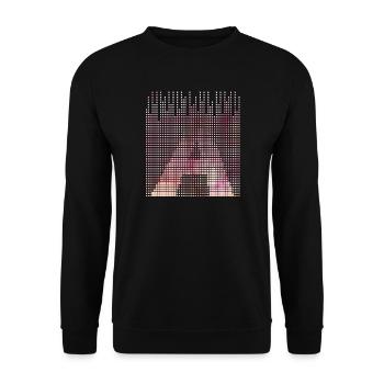 Géométrie abstraite lettre A, nom de Bu en rose - Sweat-shirt Unisexe - noir - Devant - Alina (178cm) & Michal (187cm)