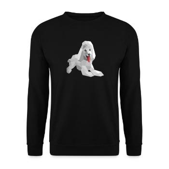 Eleganter Low-Poly-Pudel - Unisex Pullover - Schwarz - Vorne - Alina (178cm) & Michal (187cm)