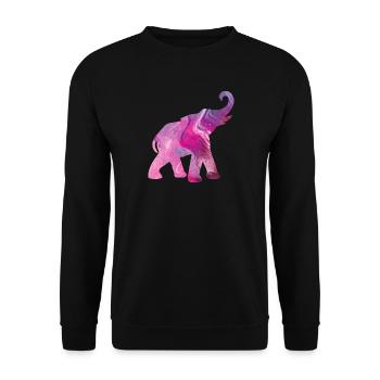 Elephant Yoga Pattern Color Watercolor Energy om Fan - Unisex Sweatshirt - black - Front - Alina (178cm) & Michal (187cm)