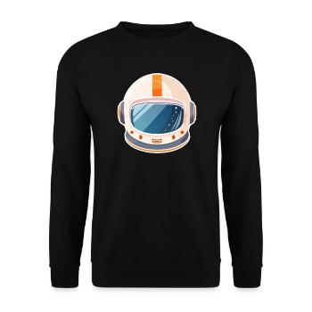 Retro Weltraum Helm - Unisex Pullover - Schwarz - Vorne - Alina (178cm) & Michal (187cm)