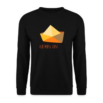 Boat Rowing Sea Ship Paper Boat Holiday Maritime - Unisex Sweatshirt - black - Front - Alina (178cm) & Michal (187cm)