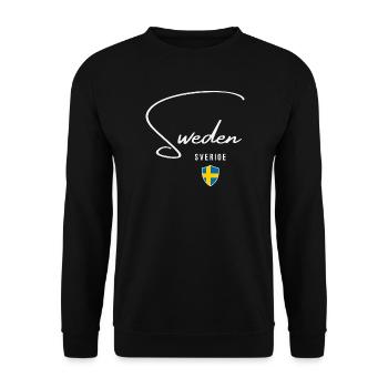 Swedish pride, minimalist sleek design - Unisex Sweatshirt - black - Front - Alina (178cm) & Michal (187cm)