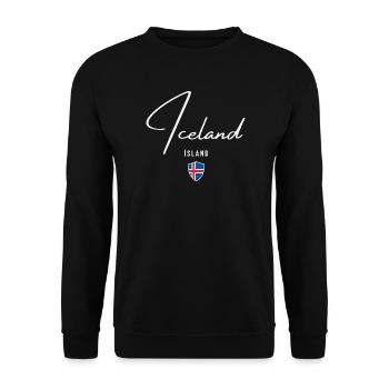 Icelandic pride, minimalist sleek design - Unisex Sweatshirt - black - Front - Alina (178cm) & Michal (187cm)