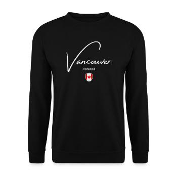 Vancouver Canada, design minimaliste élégant - Sweat-shirt Unisexe - noir - Devant - Alina (178cm) & Michal (187cm)