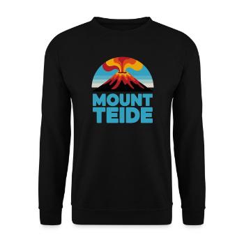Mount Teide Cycling Volcano Art - Unisex Sweatshirt - black - Front - Alina (178cm) & Michal (187cm)