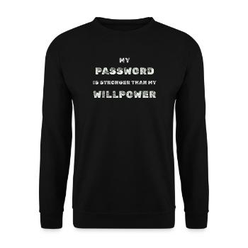 Starkes Passwort – IT Humor Tee - Unisex Pullover - Schwarz - Vorne - Alina (178cm) & Michal (187cm)