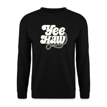 YEE HAW Cowboy Lasso - Unisex Sweatshirt - black - Front - Alina (178cm) & Michal (187cm)