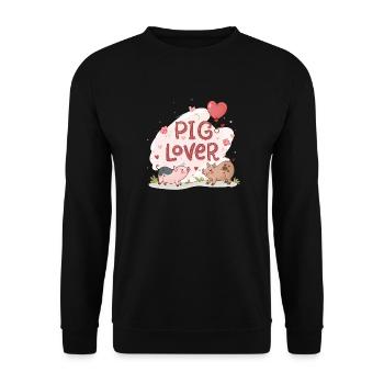 Amoureux des cochons - Sweat-shirt Unisexe - noir - Devant - Alina (178cm) & Michal (187cm)