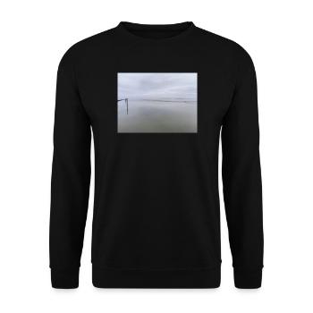 Silent seashore with sky reflection - Unisex Sweatshirt - black - Front - Alina (178cm) & Michal (187cm)