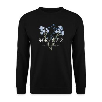 ME/CFS Flowers white - Unisex Pullover - Schwarz - Vorne - Alina (178cm) & Michal (187cm)